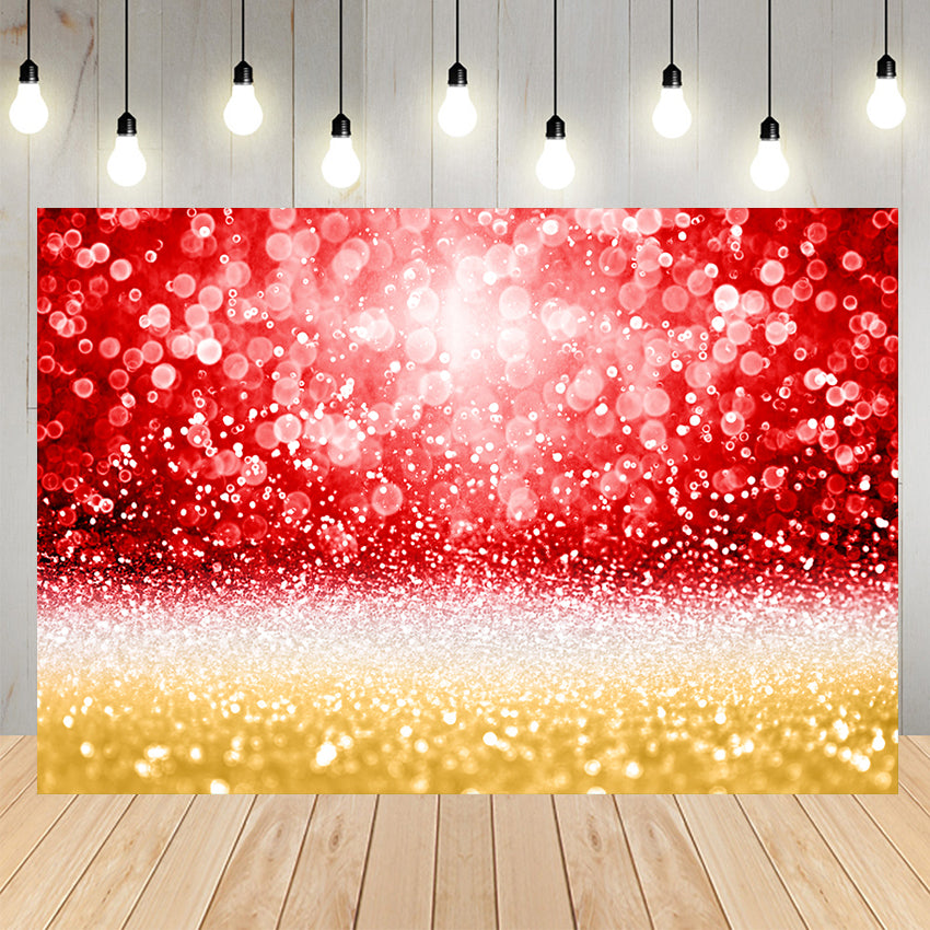Sparkling Red Gold Bokeh Photography Backdrop SH-1002