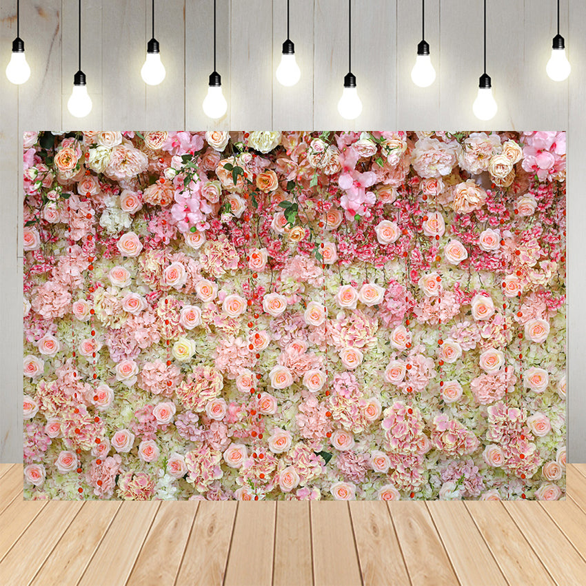 Pink and White Rose Flowers Wedding Backdrop SH-1010 – Dbackdrop