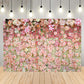 Pink and White Rose Flowers Wedding Backdrop