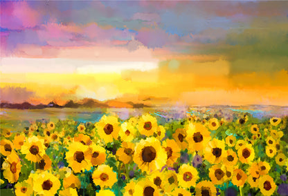 Sunflower Summer  Painting Photo Studio  Backdrop 