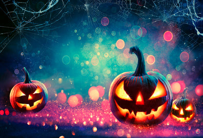Glowing Halloween Pumpkin Decoration Backdrop