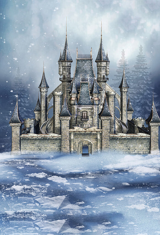 Winter Fairytale Castle Wonderland Backdrop for Photography