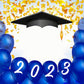 Class 2023 Deitable Hat Graduation  Photo Backdrop SH370