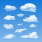 White Clouds Blue Sky Fabric Photography Backdrop