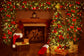 Warm Christmas Trees Fireplace Decorations Photo Studio Backdrop