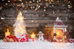 Christmas Gifts Decorations Wood Wall Photo Studio Backdrop