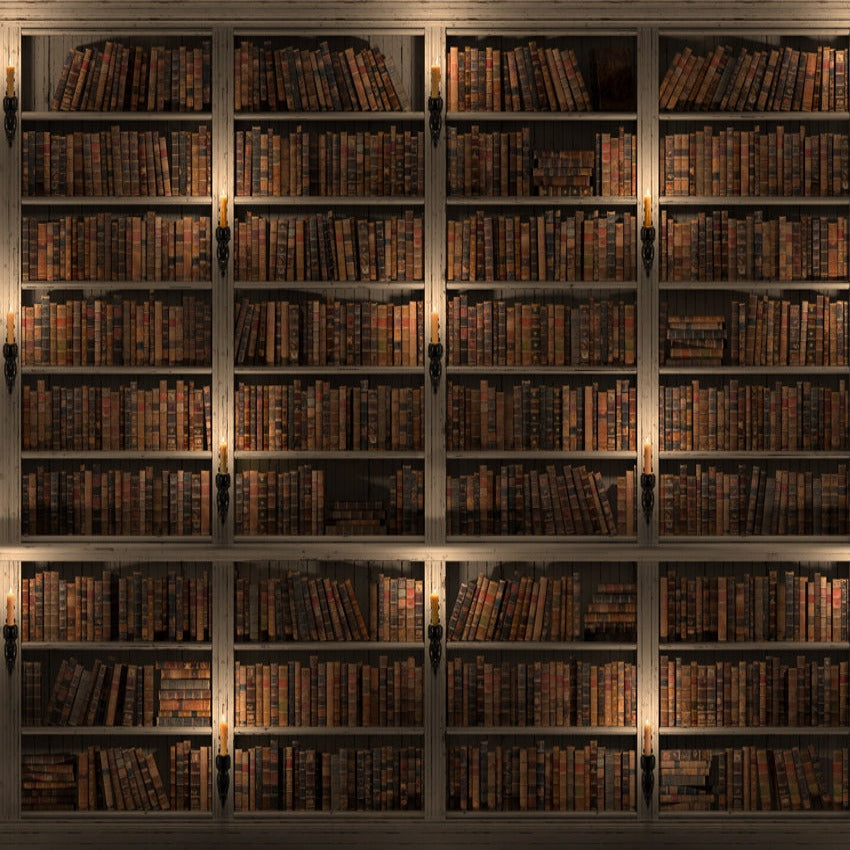 School Day Bookshelves  3D Rendering Photo Backdrop