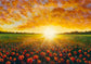 Flower Field Clouds Sunset Landscape Photography Backdrop