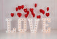 Valentine’s Day Red Heart Balloons LOVE Backdrop