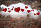 Love Heart Rose Brick Wall Valentine Photo Backdrop