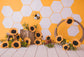 Bee Theme Gold Backdrop for Baby Photography