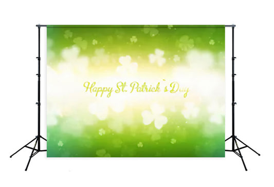 Happy St. Patrick's Day Green Bokeh Photo Studio Backdrop SH161