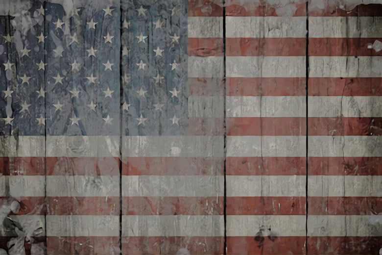 Independence Day USA Flag Wood Texture Backdrop SH297