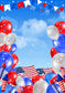 Balloons American Flags  Photography Backdrop