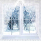 White Window Curtain Snow Photography Backdrop  ST-448