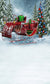 Santa's Sleigh Christmas Tree Gift Snow Backdrop for Picture  ST-454