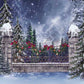Xmas Decor Ribbon Bell Snow Backdrop for Picture  ST-455
