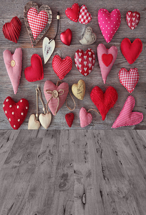 Red Love Heart Backdrops for Photography Sd-2668