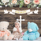 Flower Cross Wood Custom Baby Shower Backdrop