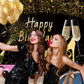 Gold Heels Balloons Champagne Birthday Backdrop TKH1542