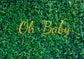 Green Leaves Wall Backdrop for Baby Welcome Party TKH1546