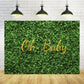 Baby Welcome Green Leaves Wall Custom Backdrop TKH1548