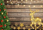 Christmas Tree Sparkling Light Elk Wood Backdrop TKH1559