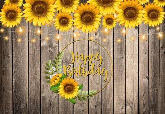 Happy Birthday Sunflower Decor Party Bakckdro