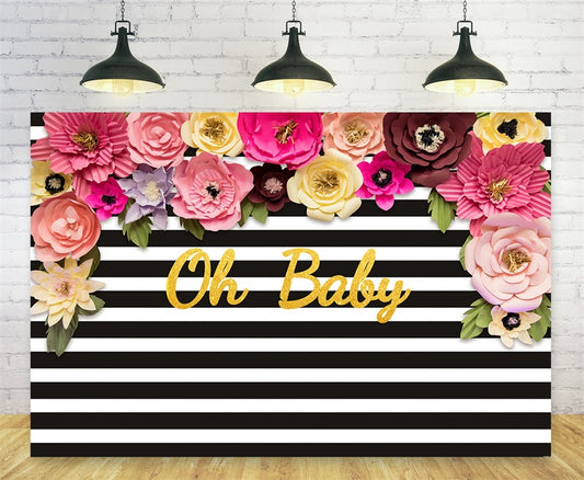 Floral Baby Shower Party Photography Backdrops