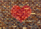 Valentine's Day Love Heart Photography Backdrop Retro Red Brick Wall