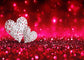 Valentine's Day Backdrop Photography Red Glitter Background White Hearts Love Theme