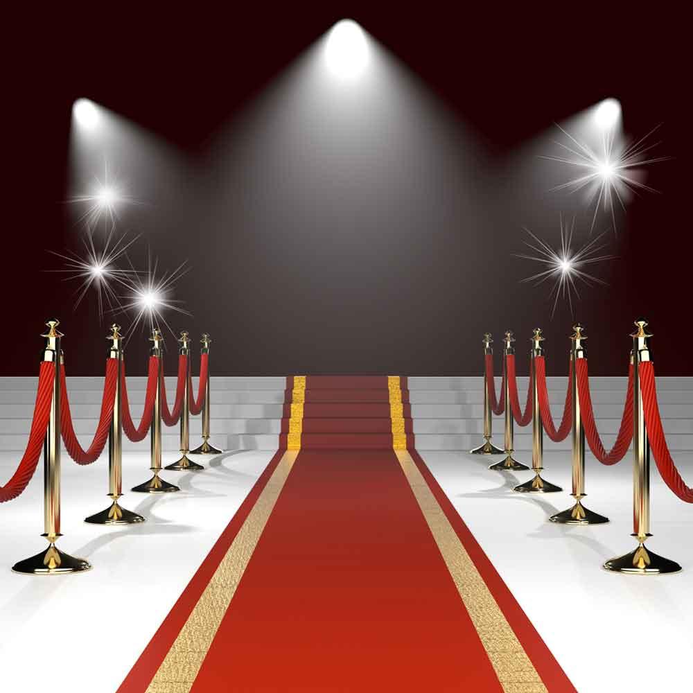 Red Carpet Background With Lights Red Carpet Lighting backdrop for Photo Studio YY00114