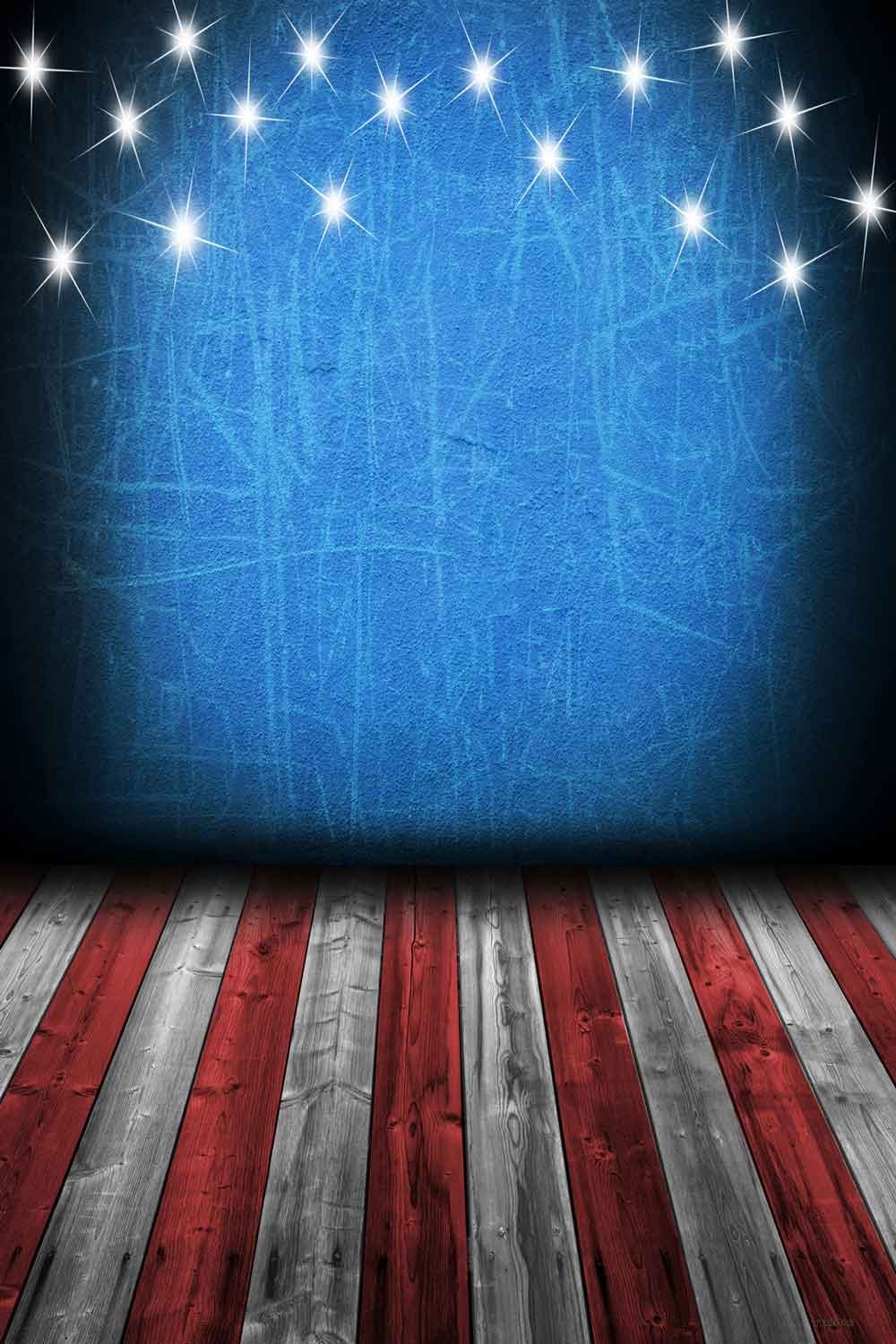 Indepedence Day Patriotic Wooden Photo Backdrop YY00573