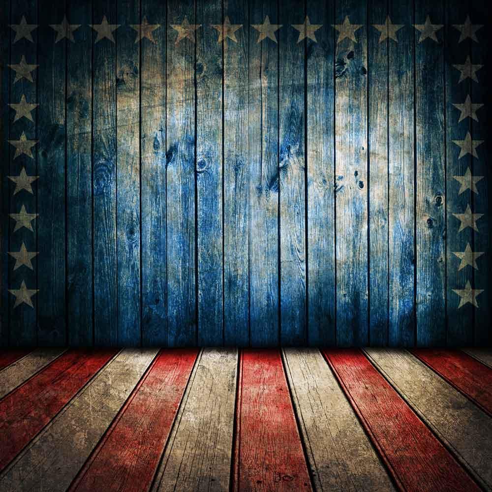 American Flag Independence Day Wooden Patriotic Backdrop YY00590