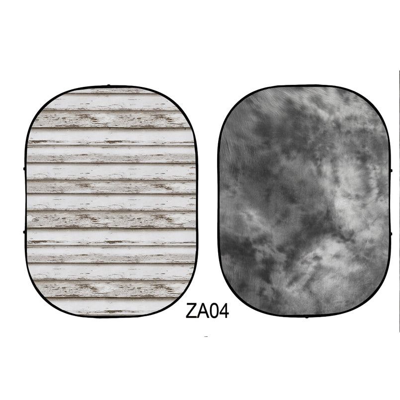 Collapsible Double-sided Abstract Texture/Wood  Photo Backdrop  5x6.5ft(1.5x2m) ZA04