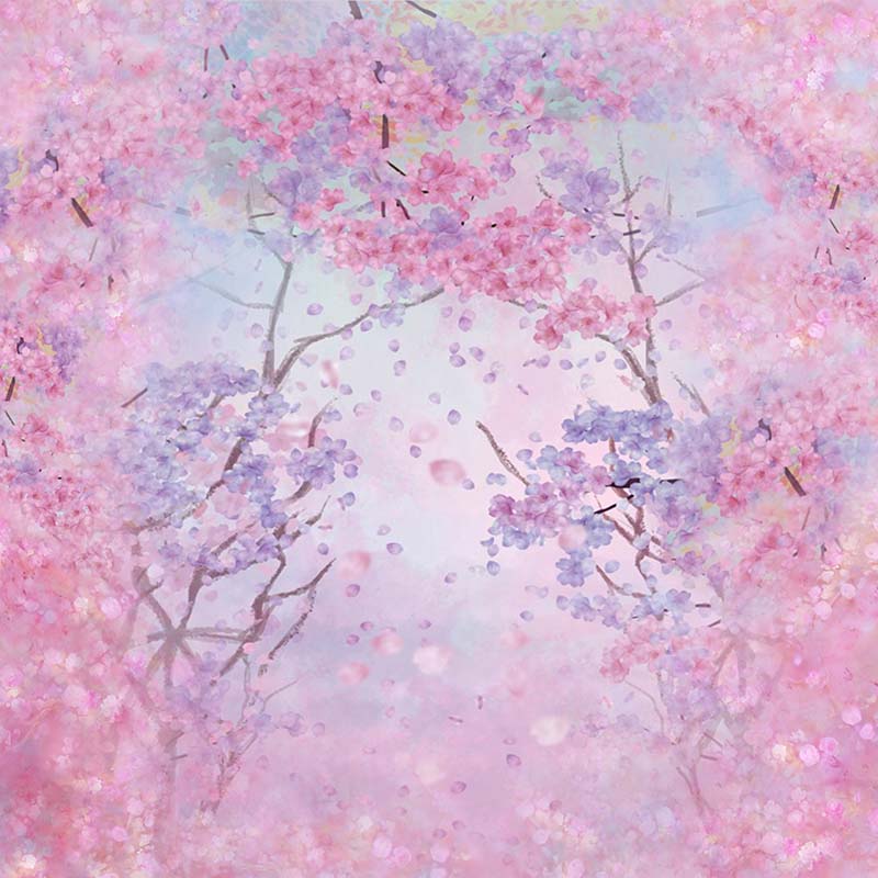Pale Pink Floral Background Cherry Blossom Backdrop for Photography ZH-238