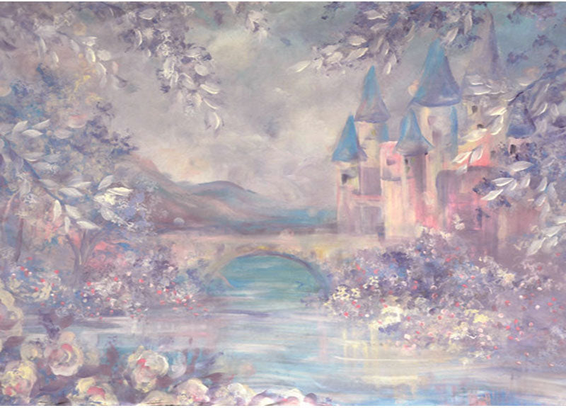 Oil Painting Castle Art Photography Backdrop ZH-41