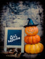 Blurry Background Stacked Pumpkin Lanterns IBD-P19143
