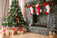 Christmas Backdrop Sock Fireplace Home Decoration DBD-H19179