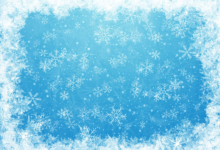 Bokeh Snowflake Winter Blue Photo Booth Backdrop LV-1033 – Dbackdrop