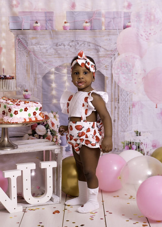 Baby 1st Birthday Backdrop Sweet Balloon Cake Smash Party Decoration LV-534