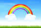Rainbow White Clouds Blue Sky Backdrop for Newborn Photography LV-667