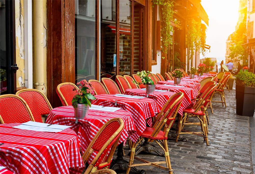 France Paris Cafe  Street  Photography Backdrop