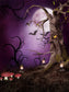 Mushroom Bats Horrible Forest Halloween Backdrop  DBD-P19086