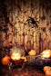 Pumpkin Spiderweb Wood Wall Halloween Backdrops for Photography DBD-19081